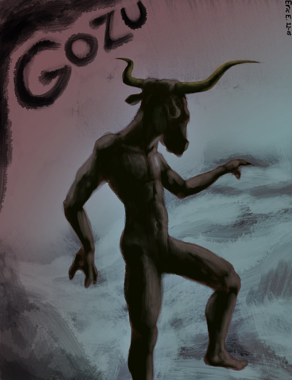 DSG 973: Creature: GOZU, A HUMAN-BODIED, BULL-HEADED DEMON DSG 973: Creature: GOZU, A HUMAN-BODIED, BULL-HEADED DEMON